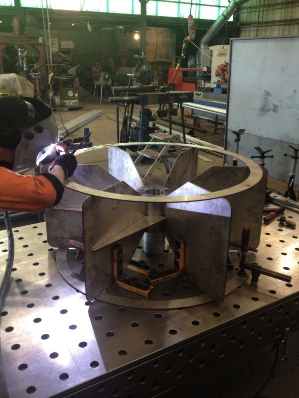 Valentine Engineering welder rebuilding an impeller fan